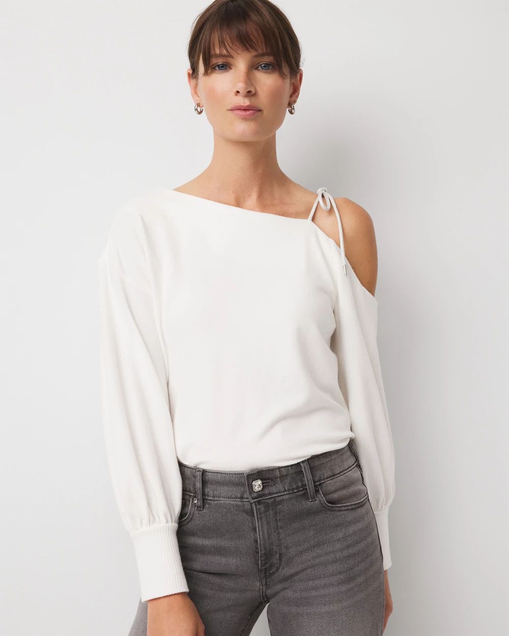 Tie-Detail Bell Sleeve Top | White House Black Market